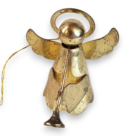 Lot of 3 VTG Angel Ornaments & Figurine Porcelain Tin Christmas Kitsch Decor - Picture 3 of 16